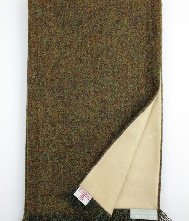 Harris Tweed Scarf with camel cashmere lining